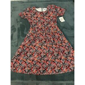 Lularoe Amelia print pleated dress XL